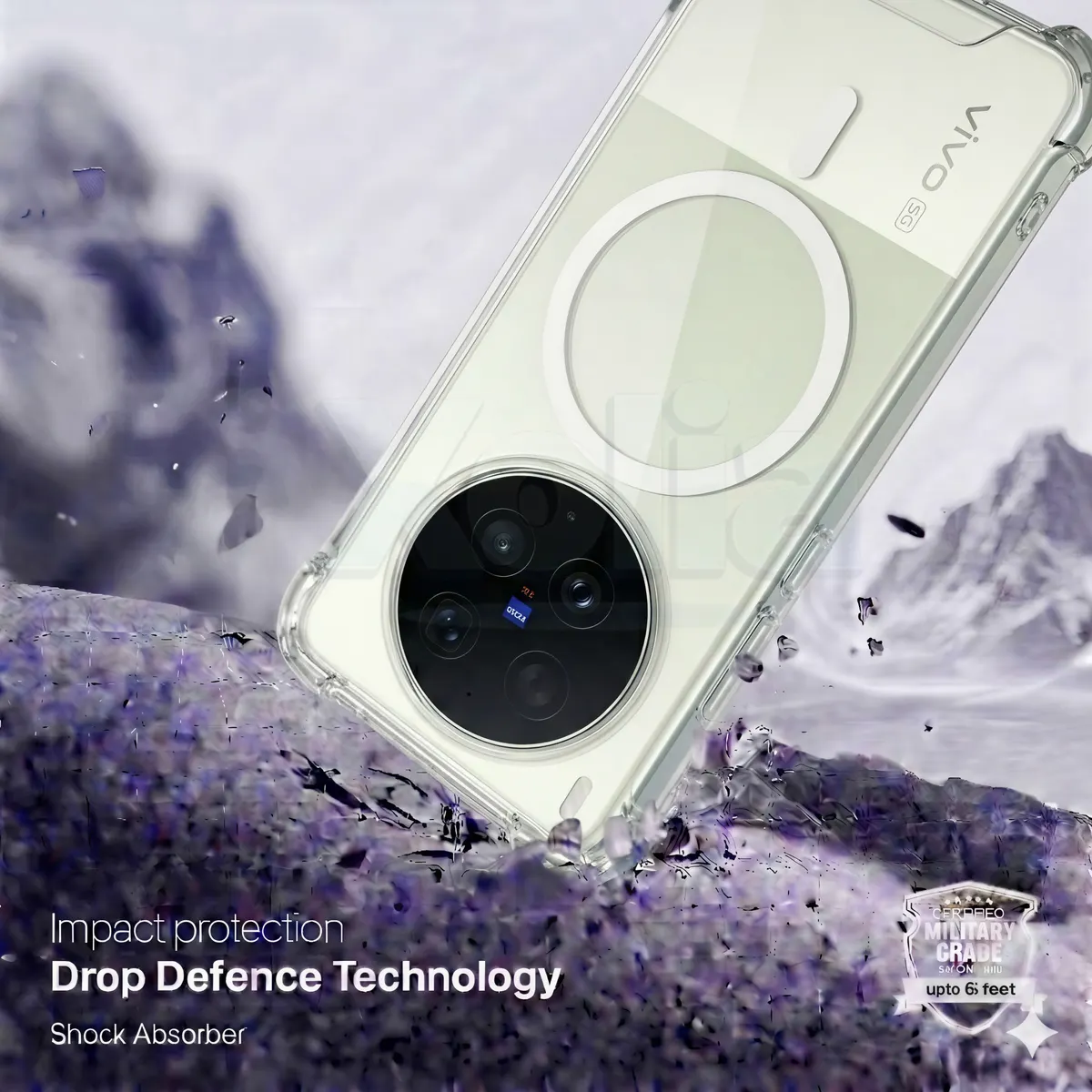 Xolia Back Cover for Vivo X300 Ultra 5G (Transparent, Shock Proof, Polycarbonate, Silicon, Pack of: 1) — image 3 of 5