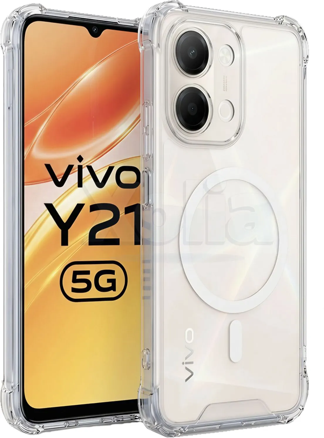 Xolia Back Cover for Vivo Y21 5G (Transparent, Shock Proof, Polycarbonate, Silicon, Pack of: 1)