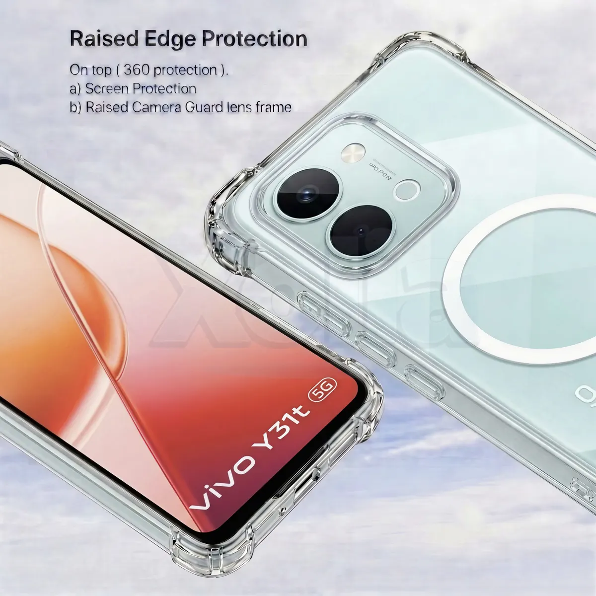 Xolia Back Cover for vivo Y31t 5G (Transparent, Shock Proof, Polycarbonate, Silicon, Pack of: 1) — image 2 of 4