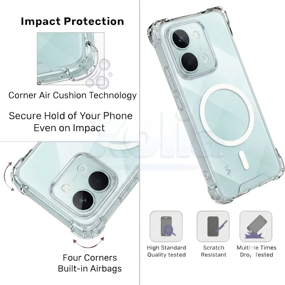 Xolia Back Cover for vivo Y31t 5G (Transparent, Shock Proof, Polycarbonate, Silicon, Pack of: 1) — image 3 of 4