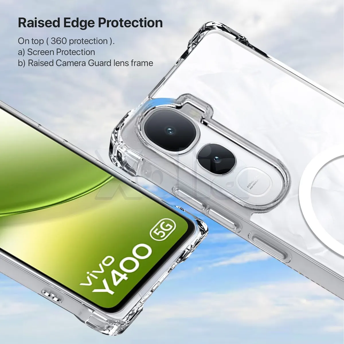 Xolia Back Cover for VIVO Y400 PRO 5G (Transparent, Shock Proof, Polycarbonate, Silicon, Pack of: 1) — image 2 of 5