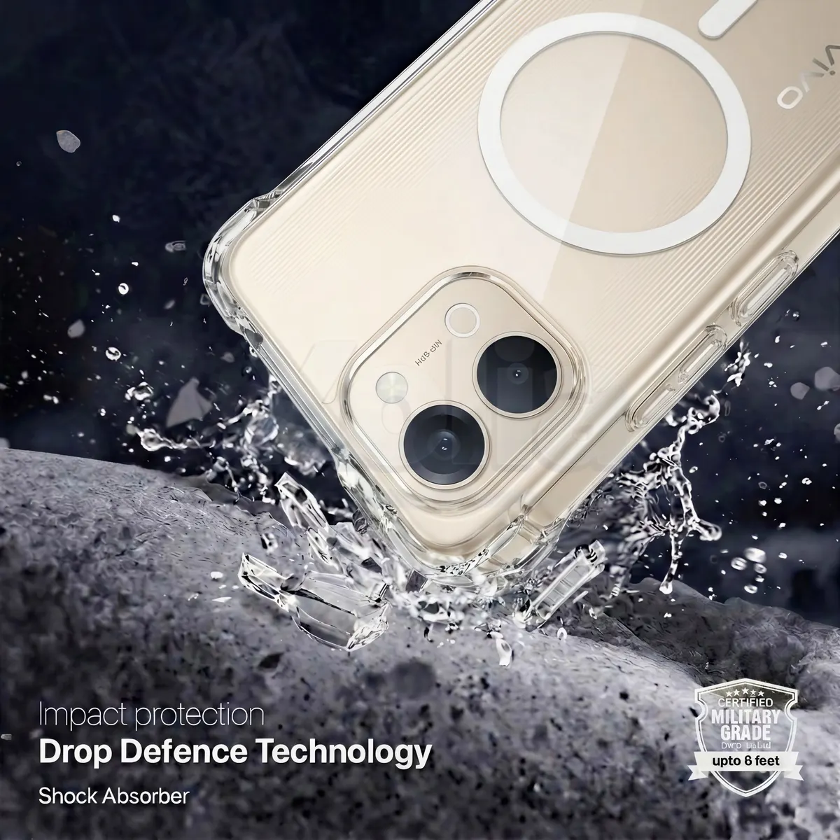 Xolia Back Cover for Vivo Y51 Pro 5G (Transparent, Shock Proof, Polycarbonate, Silicon, Pack of: 1) — image 3 of 5