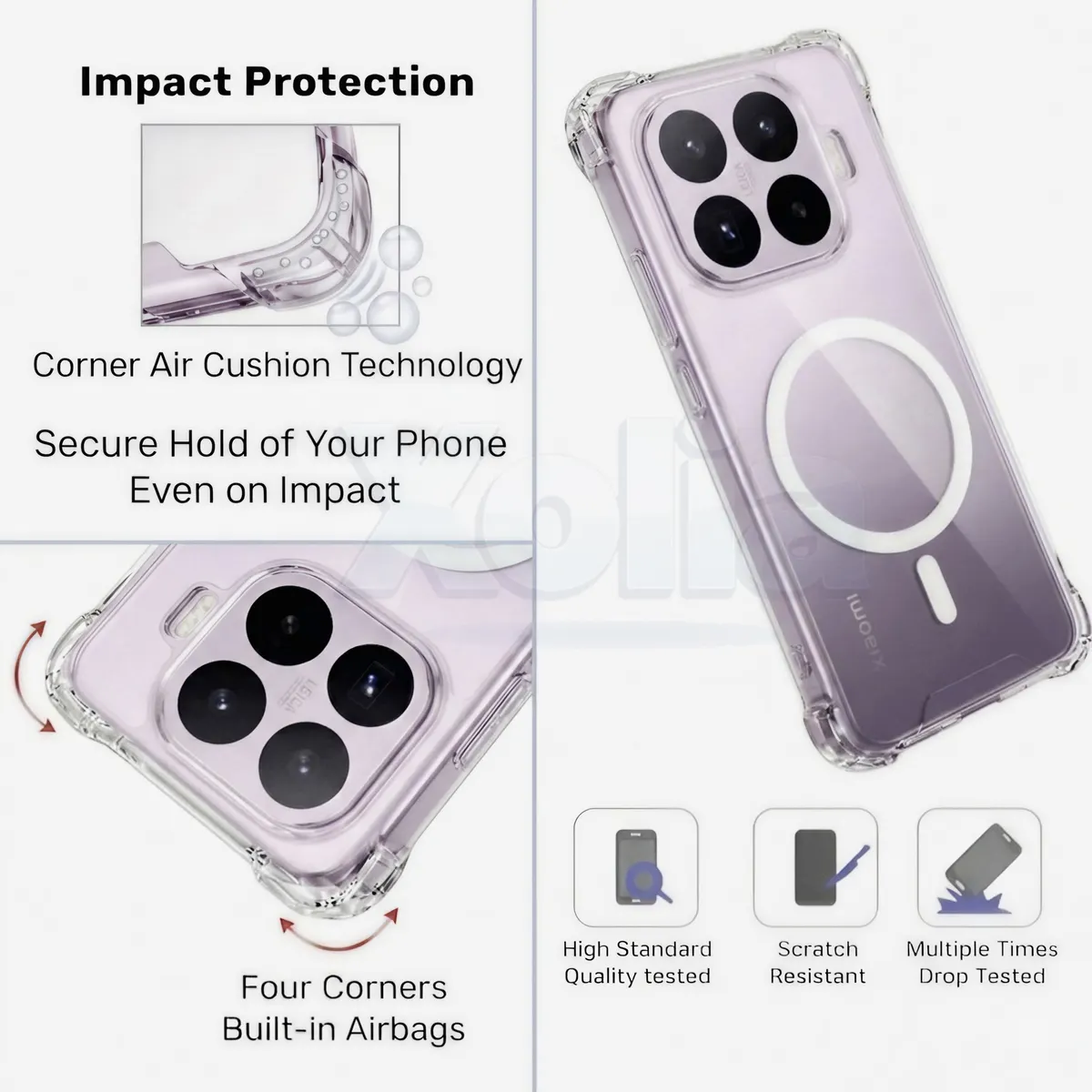 Xolia Back Cover for Xiaomi 17T 5G (Transparent, Shock Proof, Polycarbonate, Silicon, Pack of: 1) — image 3 of 4