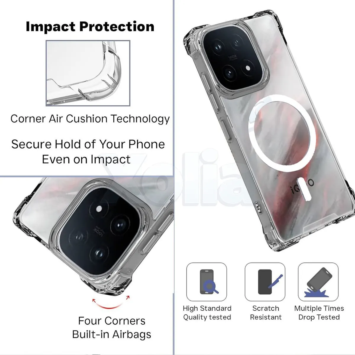 Xolia Back Cover for iQOO 15 5G (Transparent, Shock Proof, Polycarbonate, Silicon, Pack of: 1) — image 3 of 5