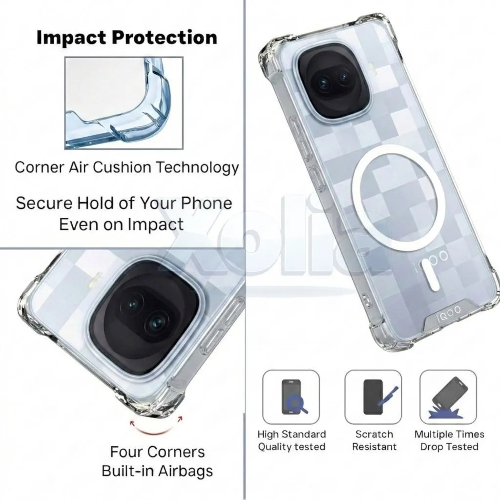 Xolia Back Cover for iQOO 15r 5G (Transparent, Shock Proof, Polycarbonate, Silicon, Pack of: 1) — image 4 of 5