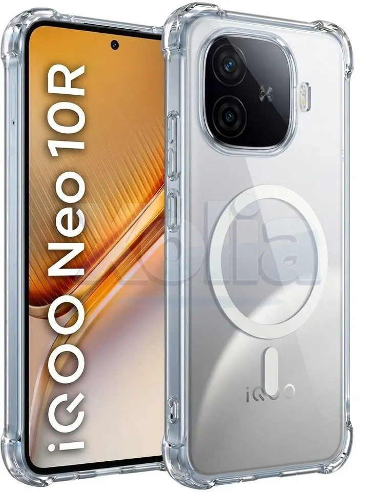 Xolia Back Cover for IQOO Neo 10R 5G (Transparent, Shock Proof, Polycarbonate, Silicon, Pack of: 1)