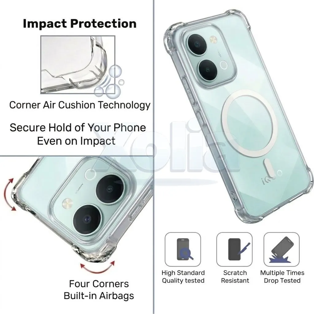 Xolia Back Cover for iQOO Z11x 5G (Transparent, Shock Proof, Polycarbonate, Silicon, Pack of: 1) — image 4 of 5