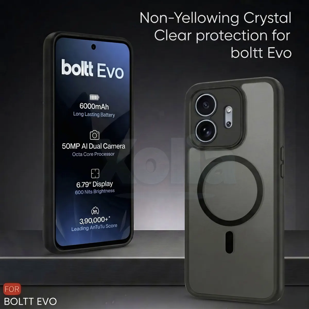 Xolia Back Cover for boltt EVO (Black, Shock Proof, Polycarbonate, Silicon, Pack of: 1) — image 2 of 4
