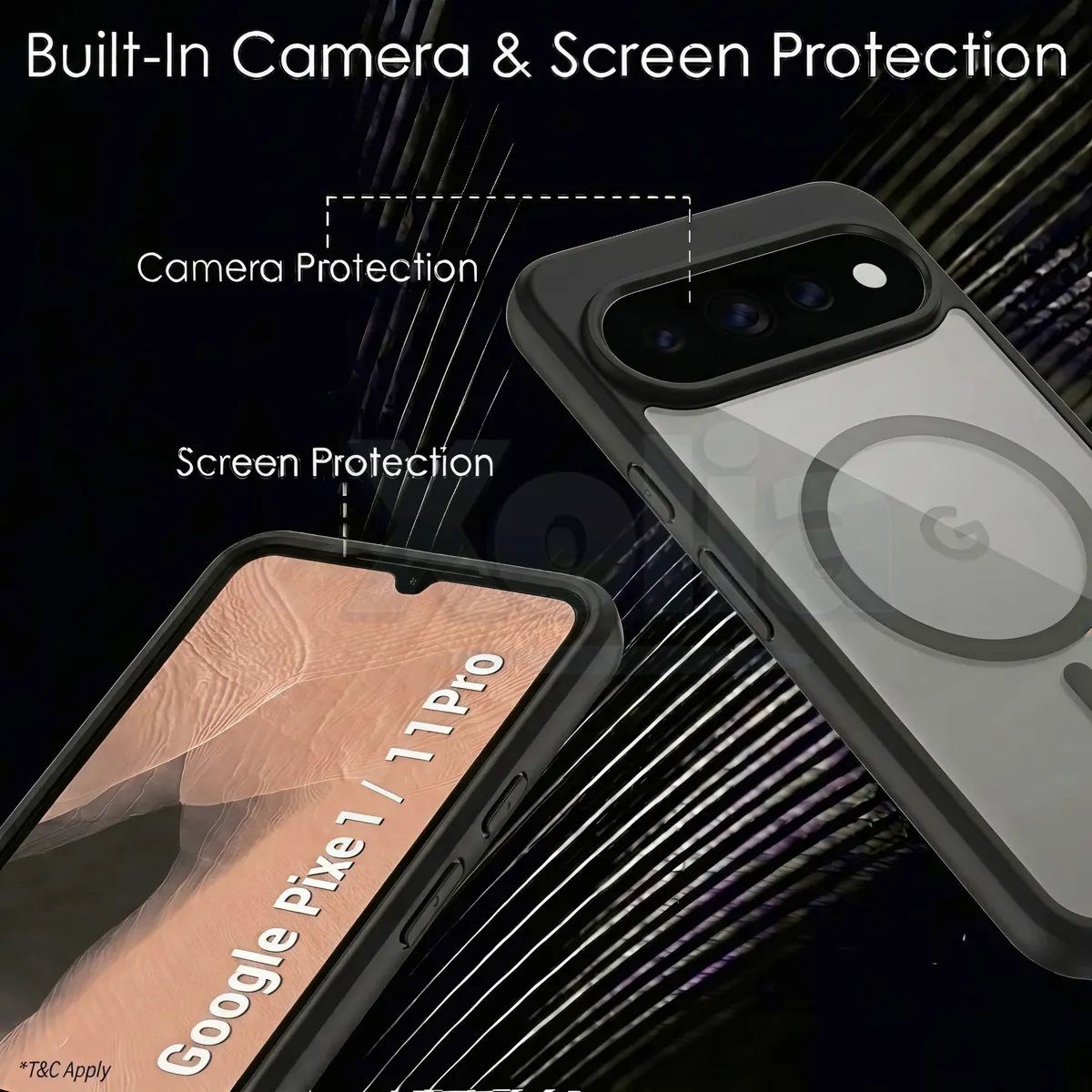 Xolia Back Cover for Google Pixel 11 (Black, Shock Proof, Polycarbonate, Silicon, Pack of: 1) — image 3 of 4