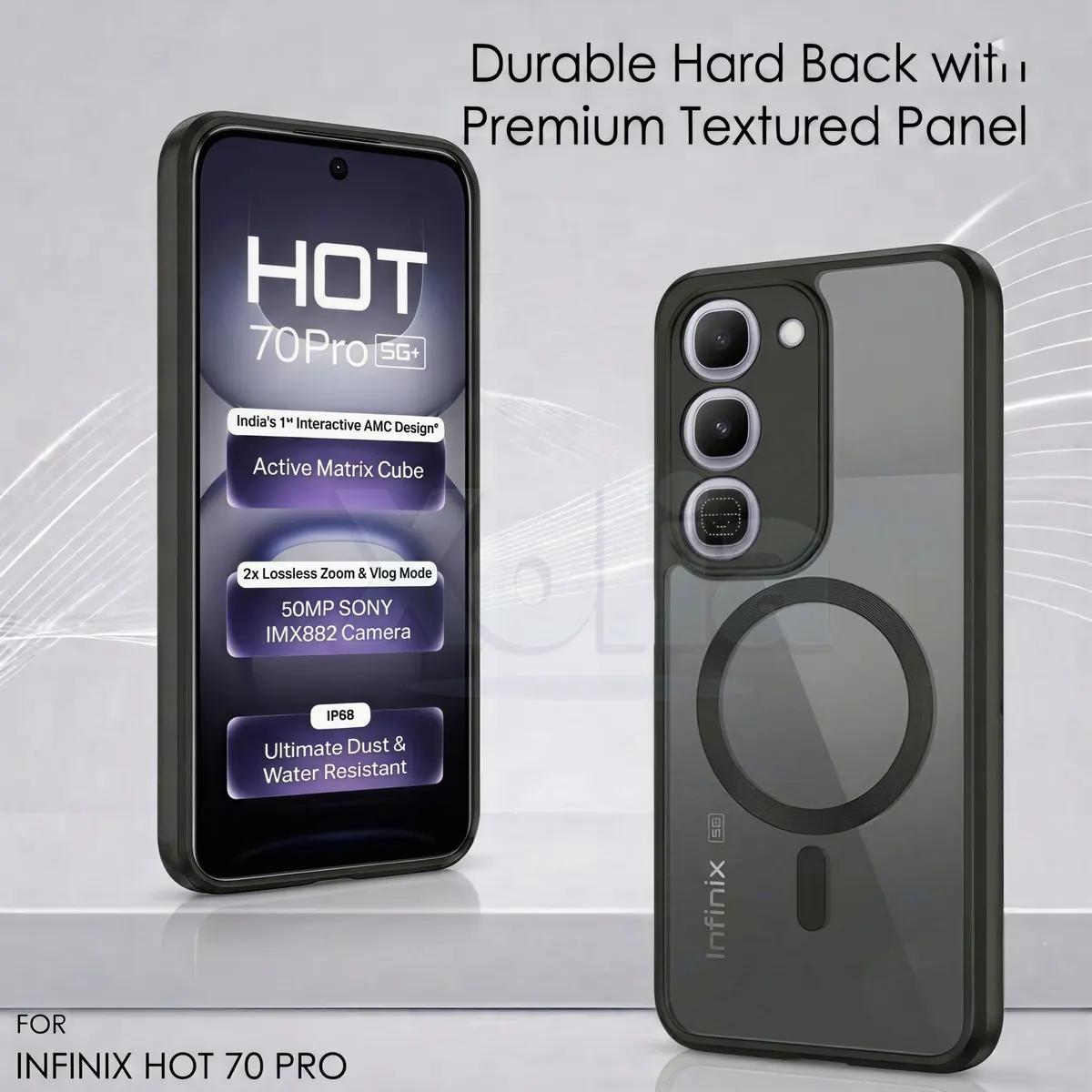 Xolia Back Cover for Infinix Hot 70 Pro 5G+ (Black, Shock Proof, Polycarbonate, Silicon, Pack of: 1) — image 2 of 4