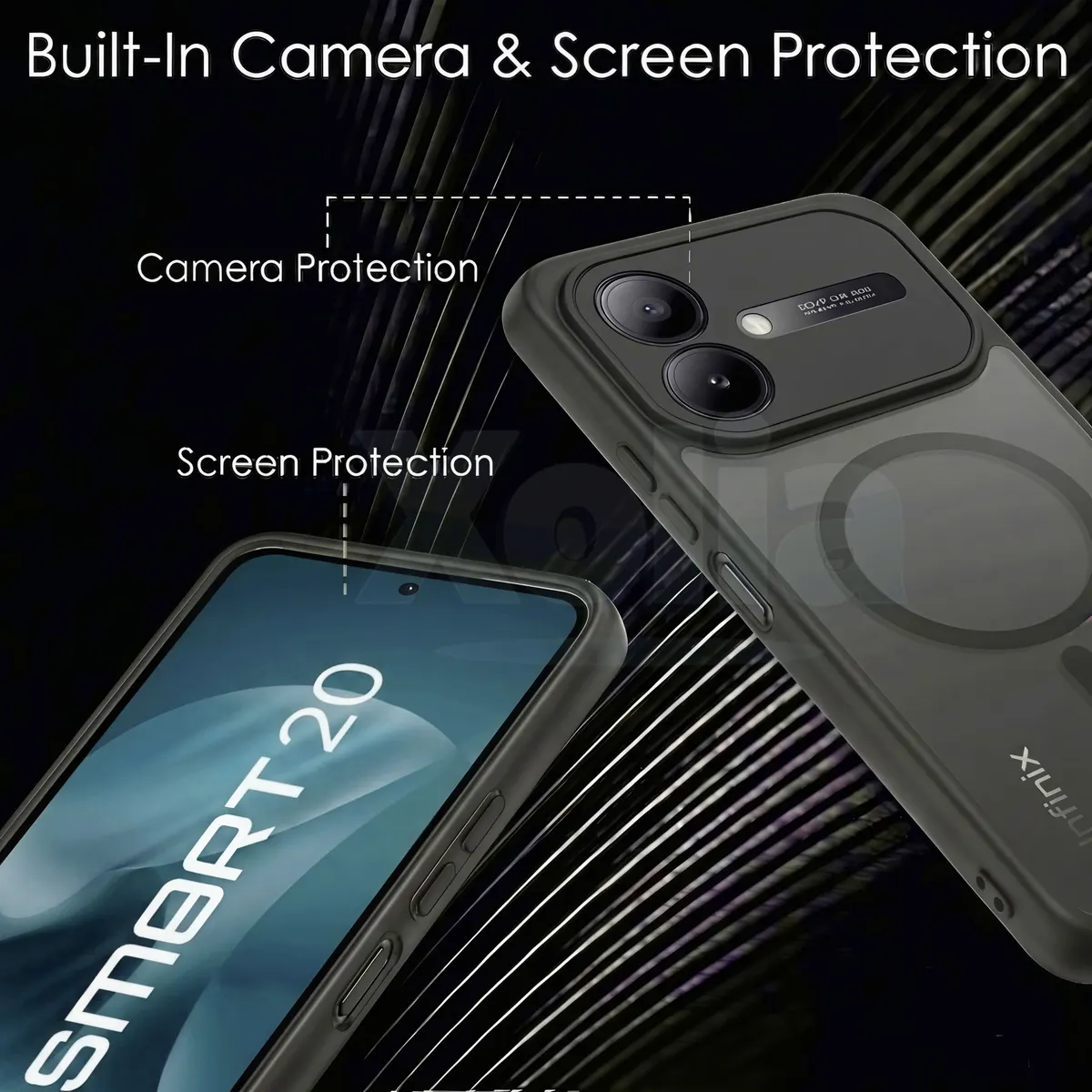 Xolia Back Cover for Infinix Smart 20 5G (Black, Shock Proof, Polycarbonate, Silicon, Pack of: 1) — image 3 of 4