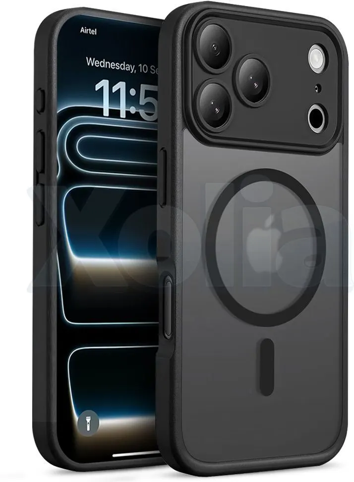 Xolia Back Cover for Apple iPhone 17 Pro Max (Black, Shock Proof, Polycarbonate, Silicon, Pack of: 1)