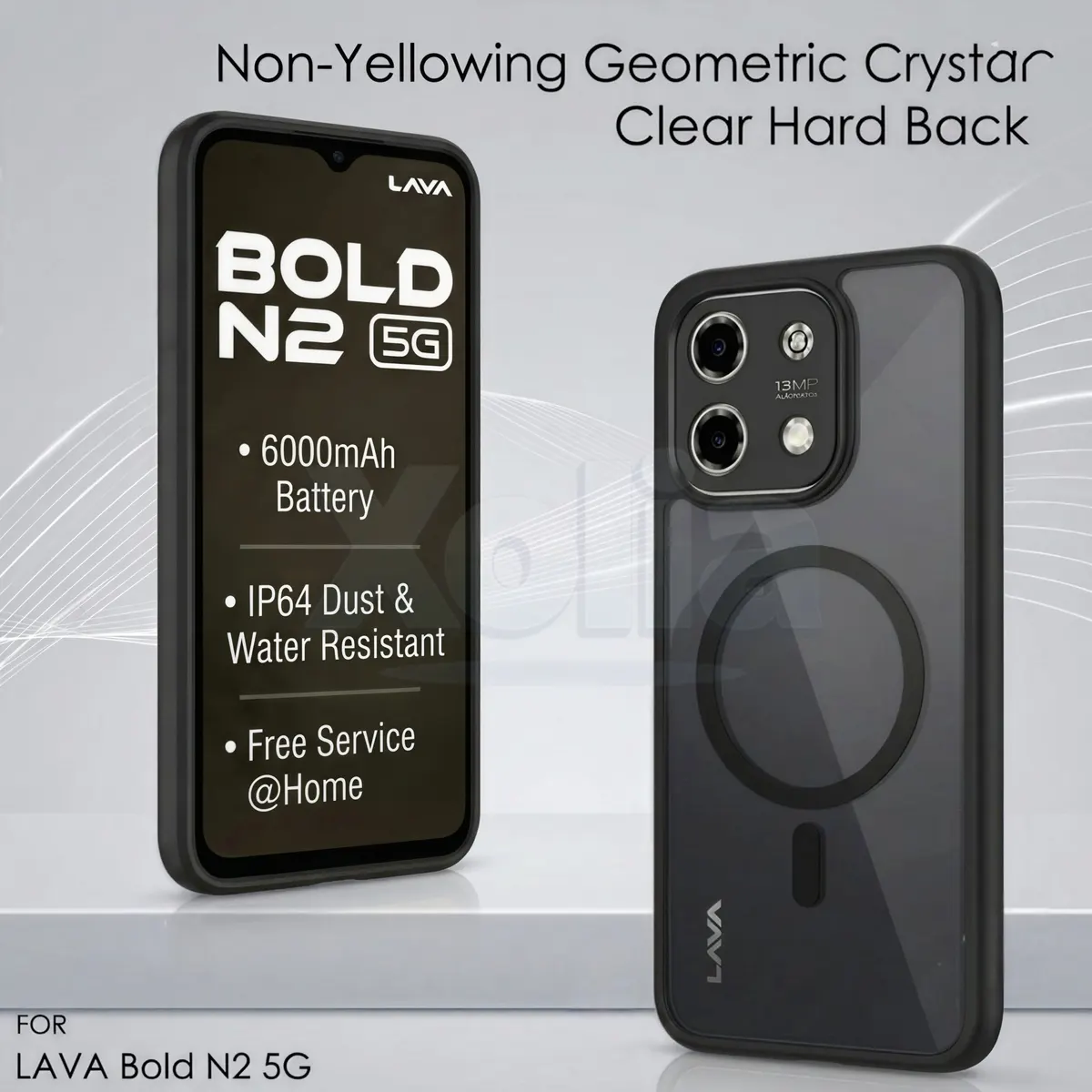 Xolia Back Cover for LAVA Bold N2 5G (Black, Shock Proof, Polycarbonate, Silicon, Pack of: 1) — image 2 of 4