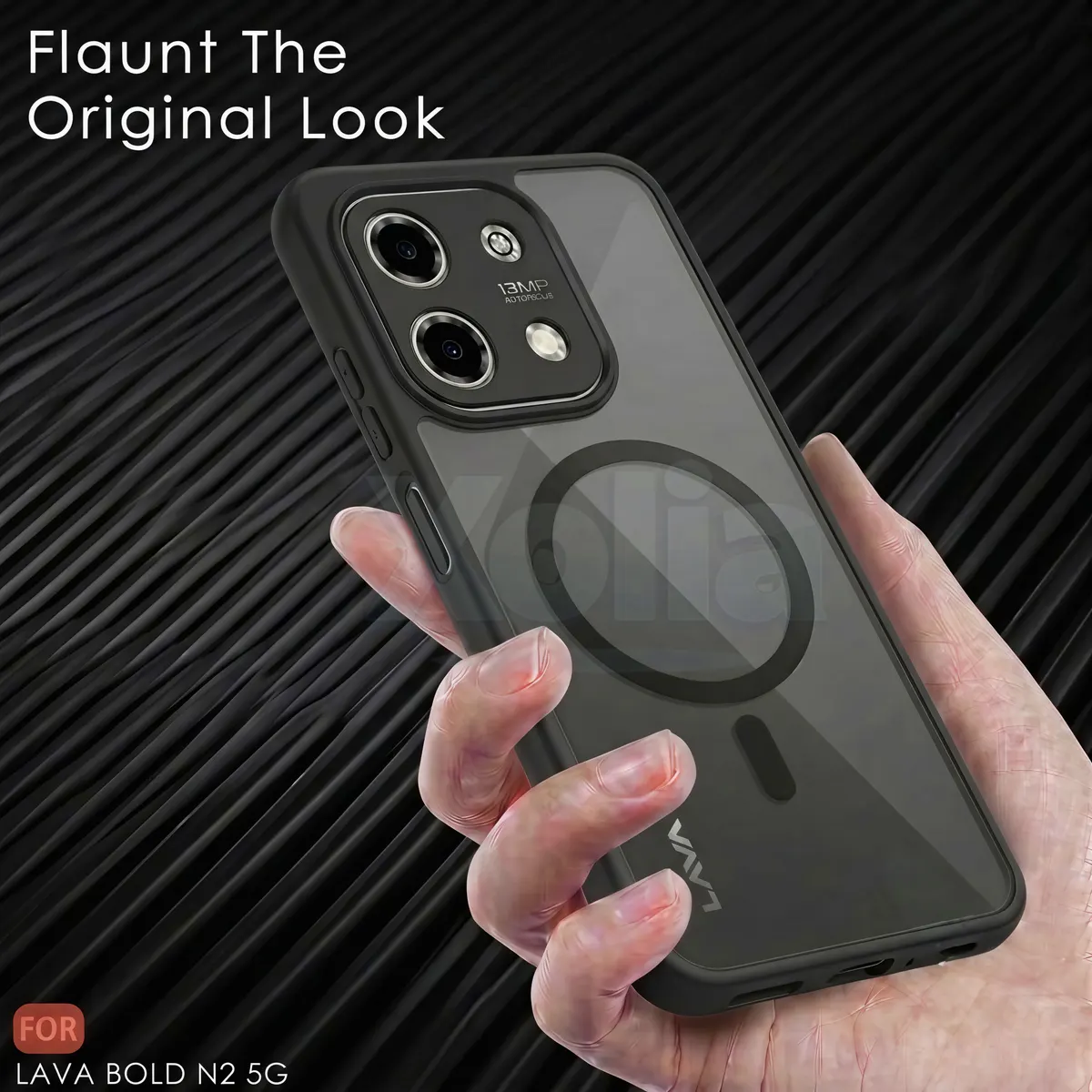 Xolia Back Cover for LAVA Bold N2 5G (Black, Shock Proof, Polycarbonate, Silicon, Pack of: 1) — image 4 of 4