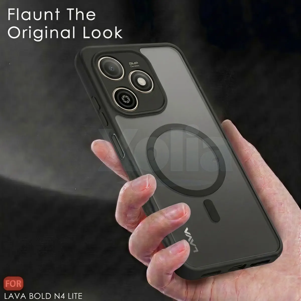 Xolia Back Cover for Lava Bold N4 Lite (Black, Shock Proof, Polycarbonate, Silicon, Pack of: 1) — image 4 of 4