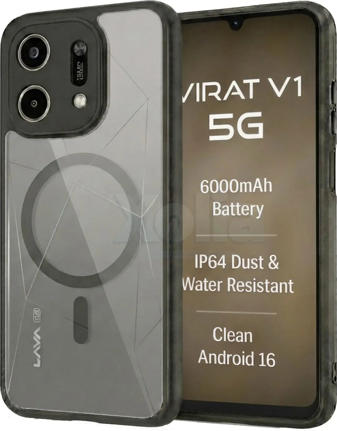 Xolia Back Cover for LAVA Virat V1 5G (Black, Shock Proof, Polycarbonate, Silicon, Pack of: 1)