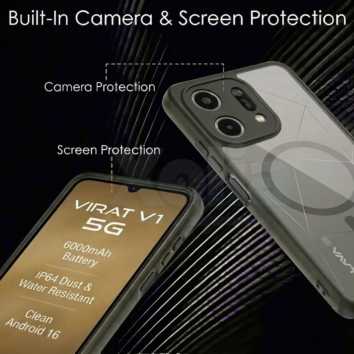 Xolia Back Cover for LAVA Virat V1 5G (Black, Shock Proof, Polycarbonate, Silicon, Pack of: 1) — image 3 of 4