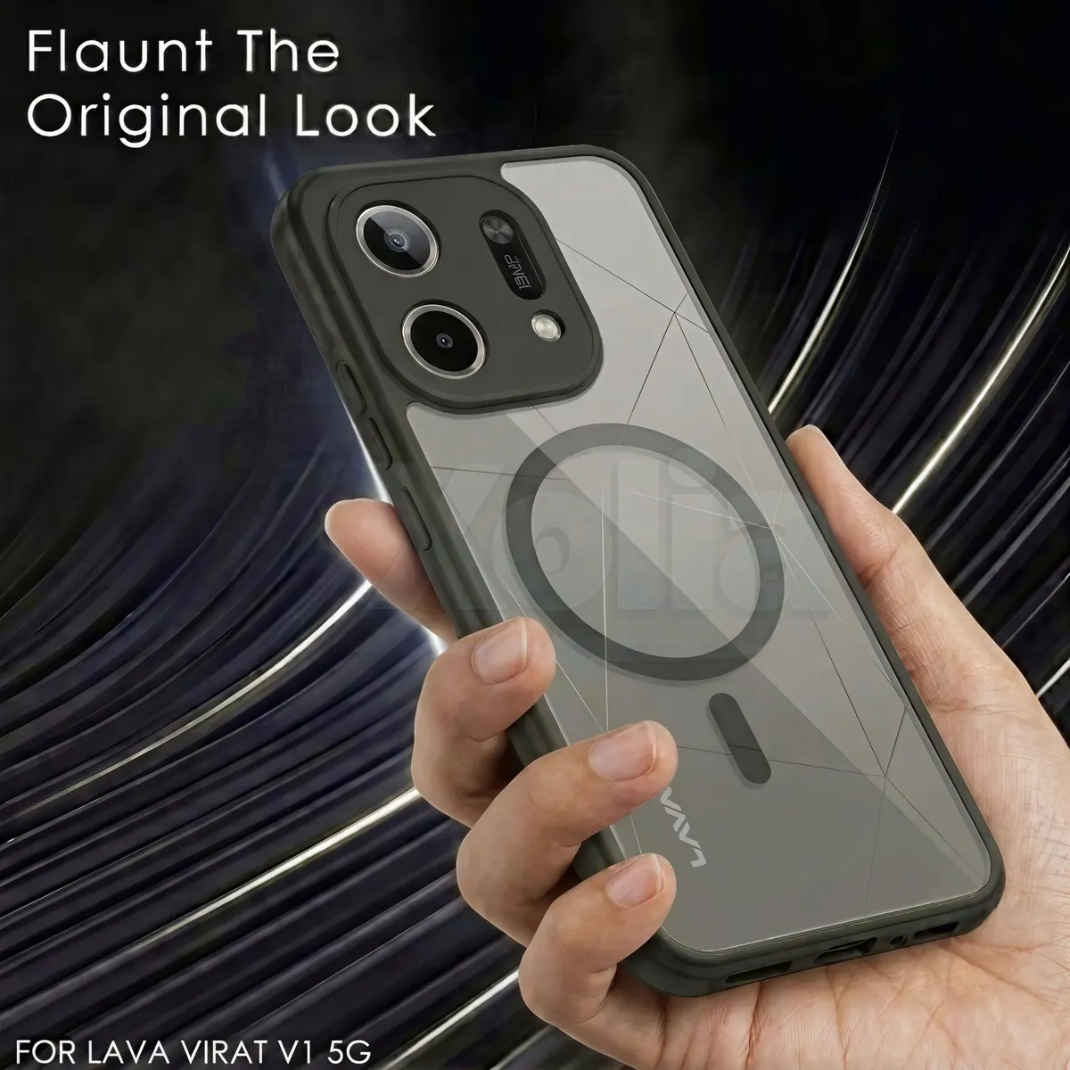 Xolia Back Cover for LAVA Virat V1 5G (Black, Shock Proof, Polycarbonate, Silicon, Pack of: 1) — image 4 of 4