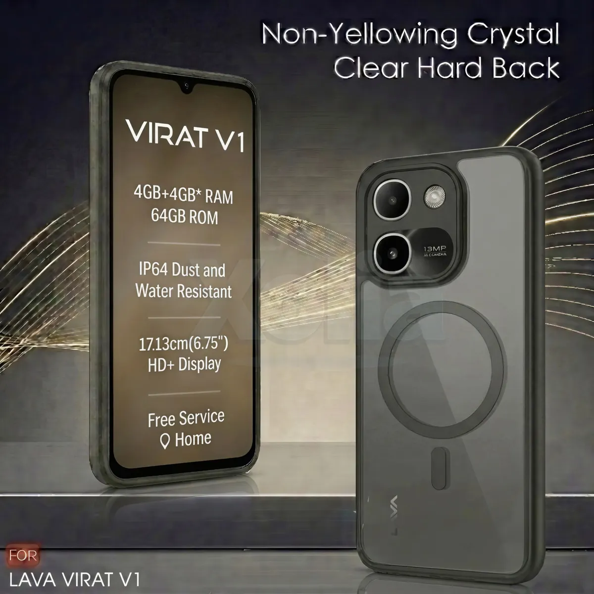 Xolia Back Cover for LAVA Virat V1 (Black, Shock Proof, Polycarbonate, Silicon, Pack of: 1) — image 2 of 4
