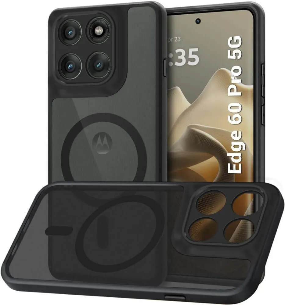 Xolia Back Cover for Motorola Edge 60 Pro 5G (Black, Shock Proof, Polycarbonate, Silicon, Pack of: 1)