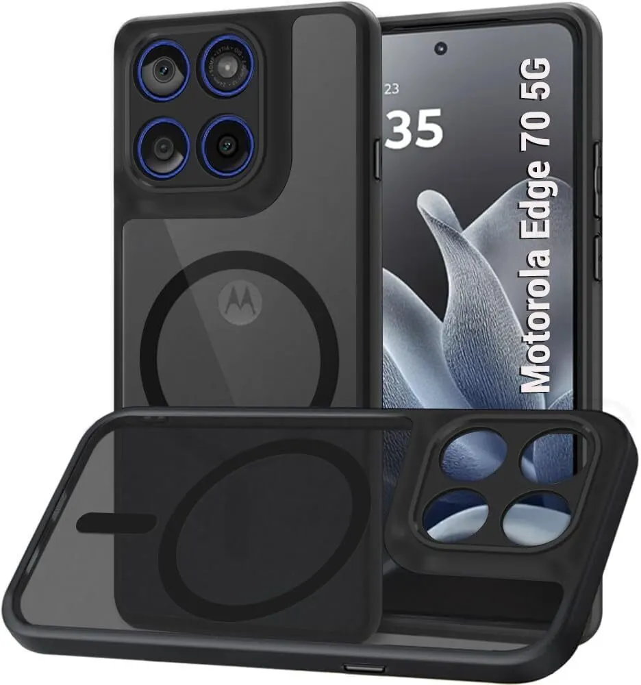 Xolia Back Cover for Motorola Edge 70 5G (Black, Shock Proof, Polycarbonate, Silicon, Pack of: 1)