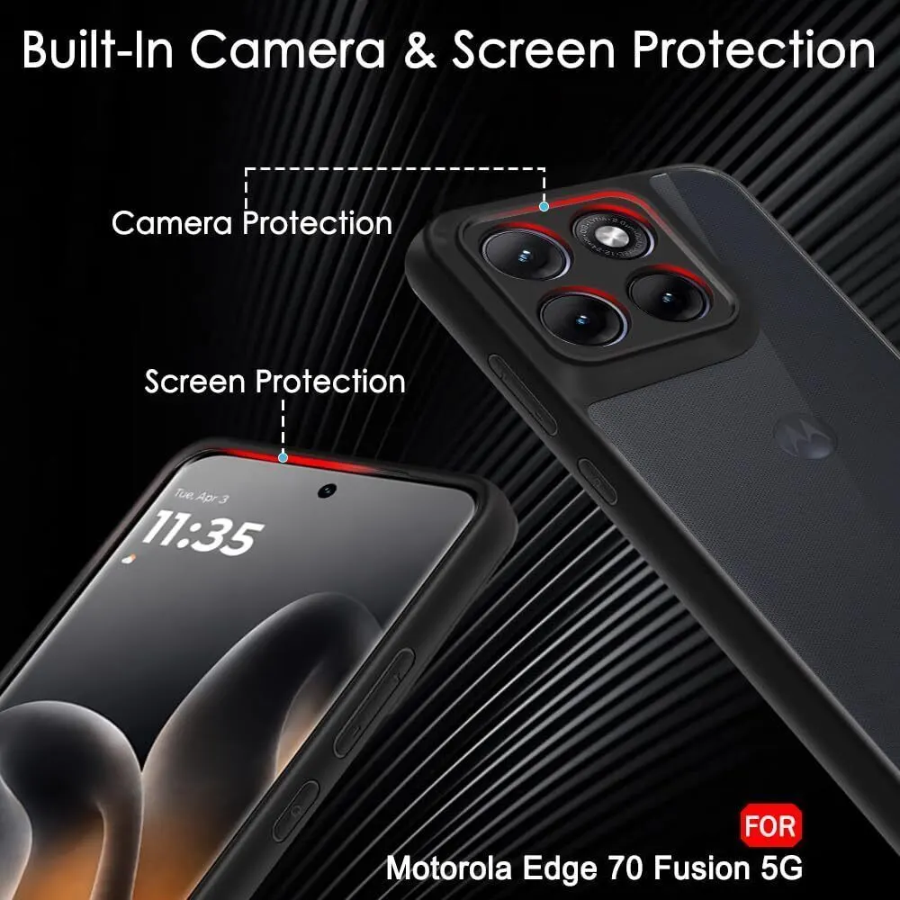 Xolia Back Cover for MOTOROLA Edge 70 Fusion 5G (Black, Shock Proof, Polycarbonate, Silicon, Pack of: 1) — image 4 of 5