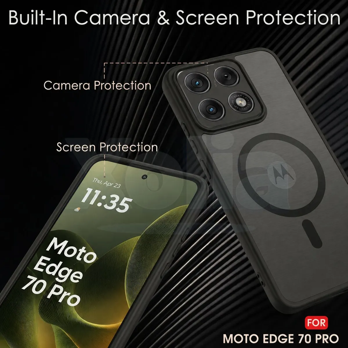 Xolia Back Cover for Motorola Edge 70 Pro 5G (Black, Shock Proof, Polycarbonate, Silicon, Pack of: 1) — image 4 of 5