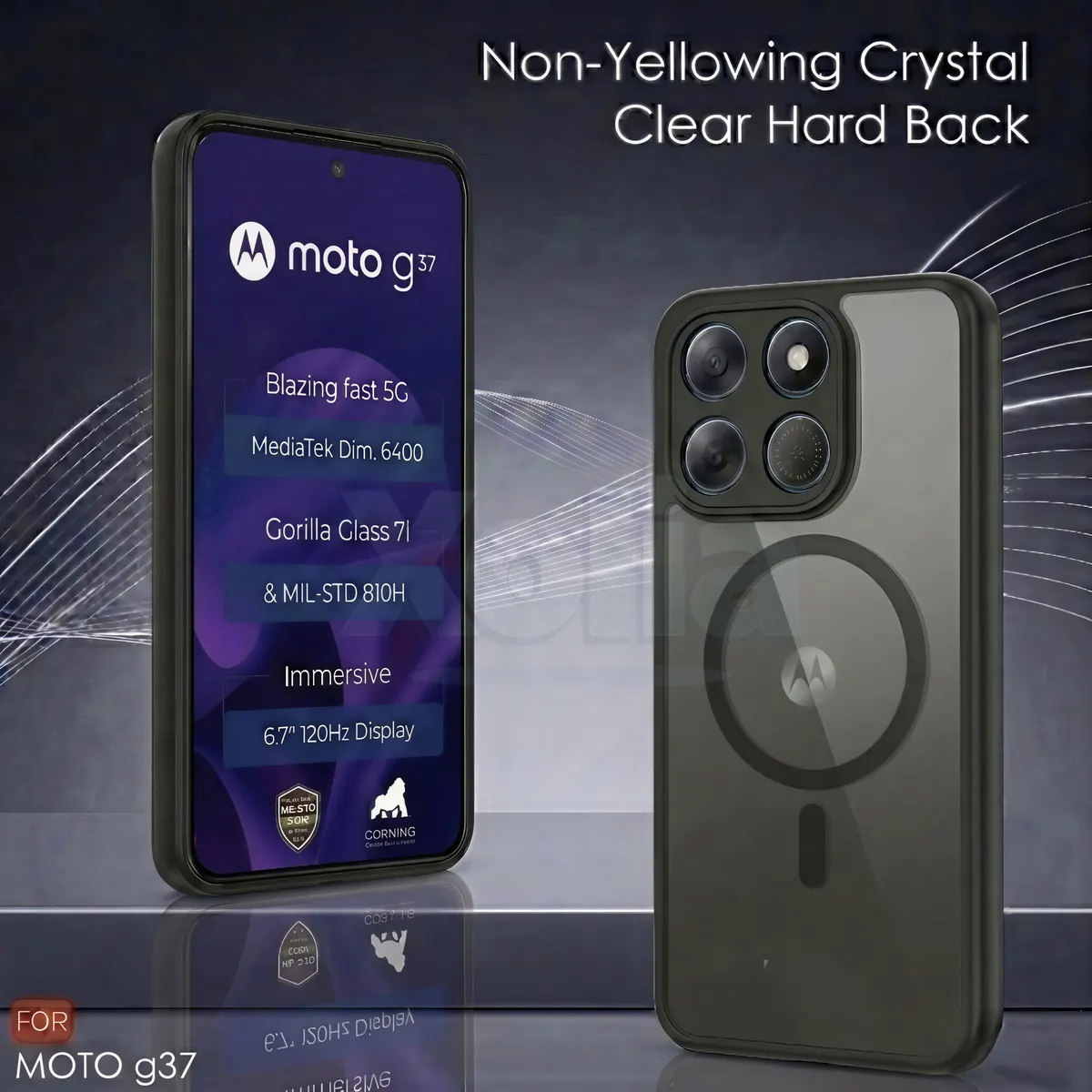 Xolia Back Cover for Motorola G37 5G (Black, Shock Proof, Polycarbonate, Silicon, Pack of: 1) — image 3 of 5