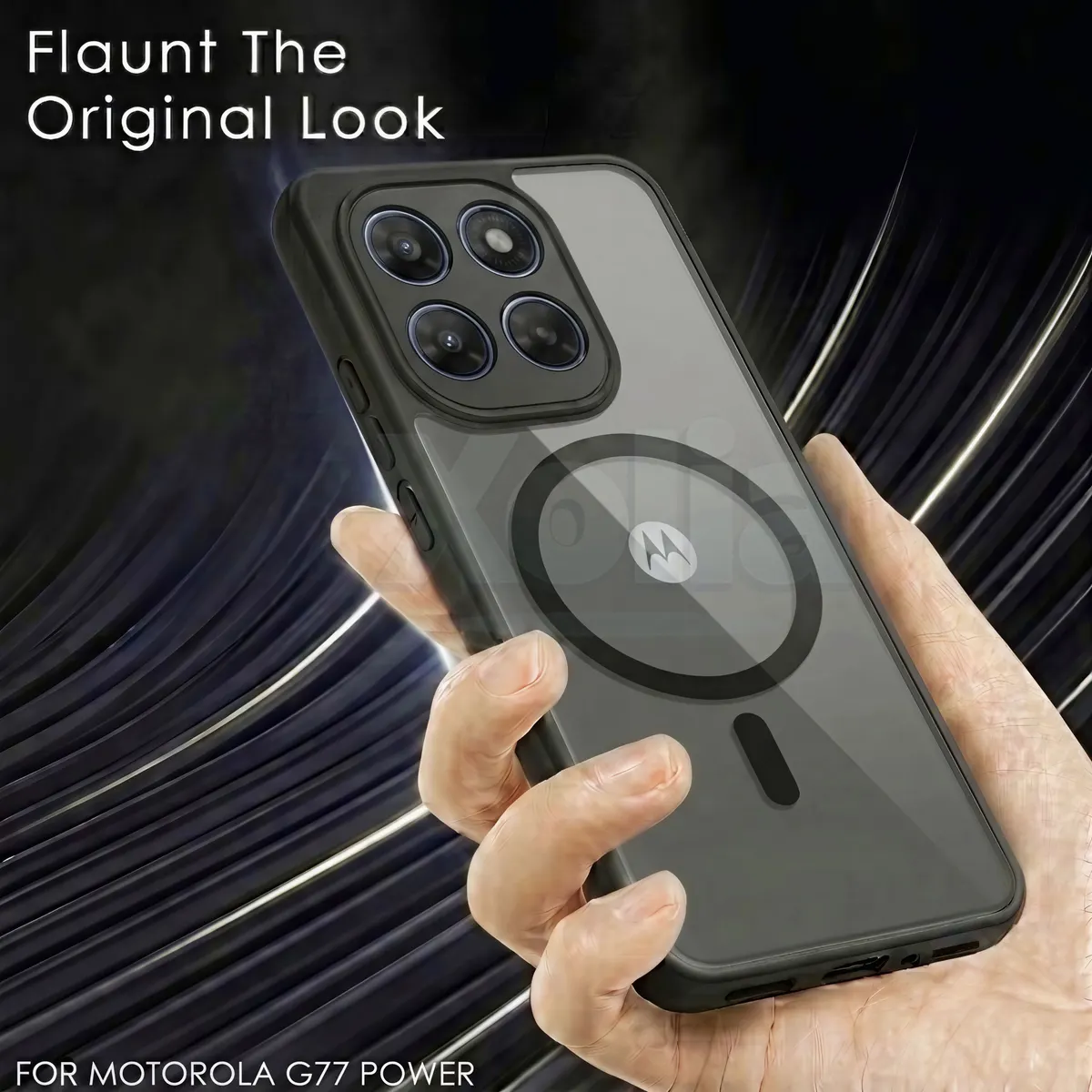 Xolia Back Cover for Motorola G77 Power 5G (Black, Shock Proof, Polycarbonate, Silicon, Pack of: 1) — image 4 of 4