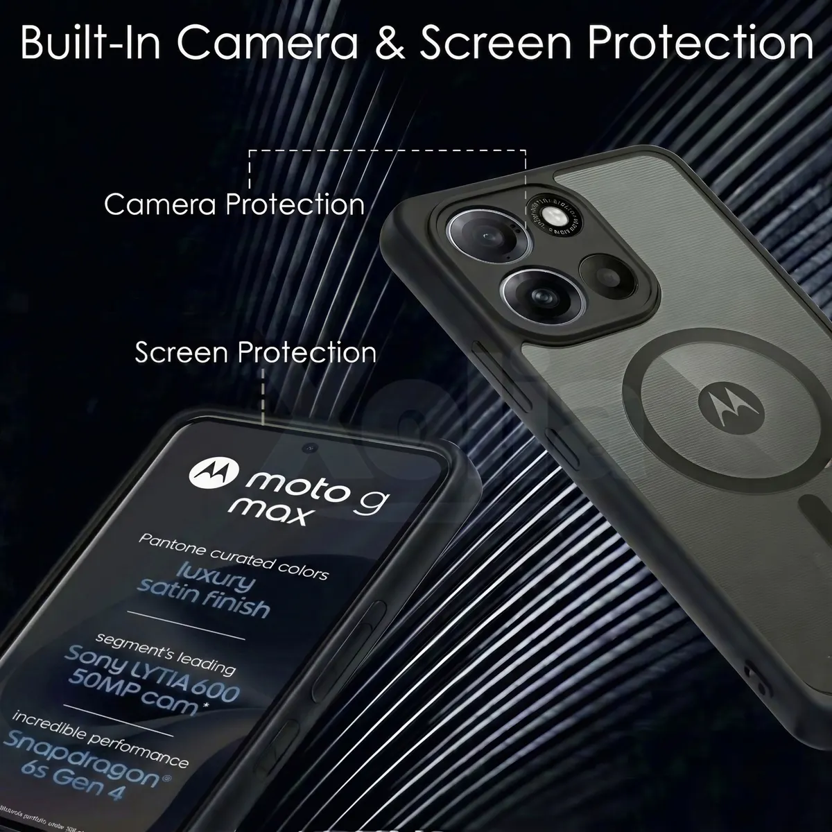 Xolia Back Cover for Motorola Moto G Max 5G (Black, Shock Proof, Polycarbonate, Silicon, Pack of: 1) — image 4 of 5
