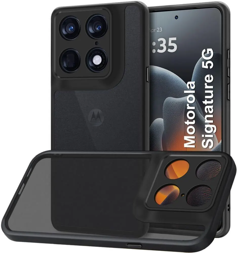 Xolia Back Cover for Motorola Signature 5G (Black, Shock Proof, Polycarbonate, Silicon, Pack of: 1)