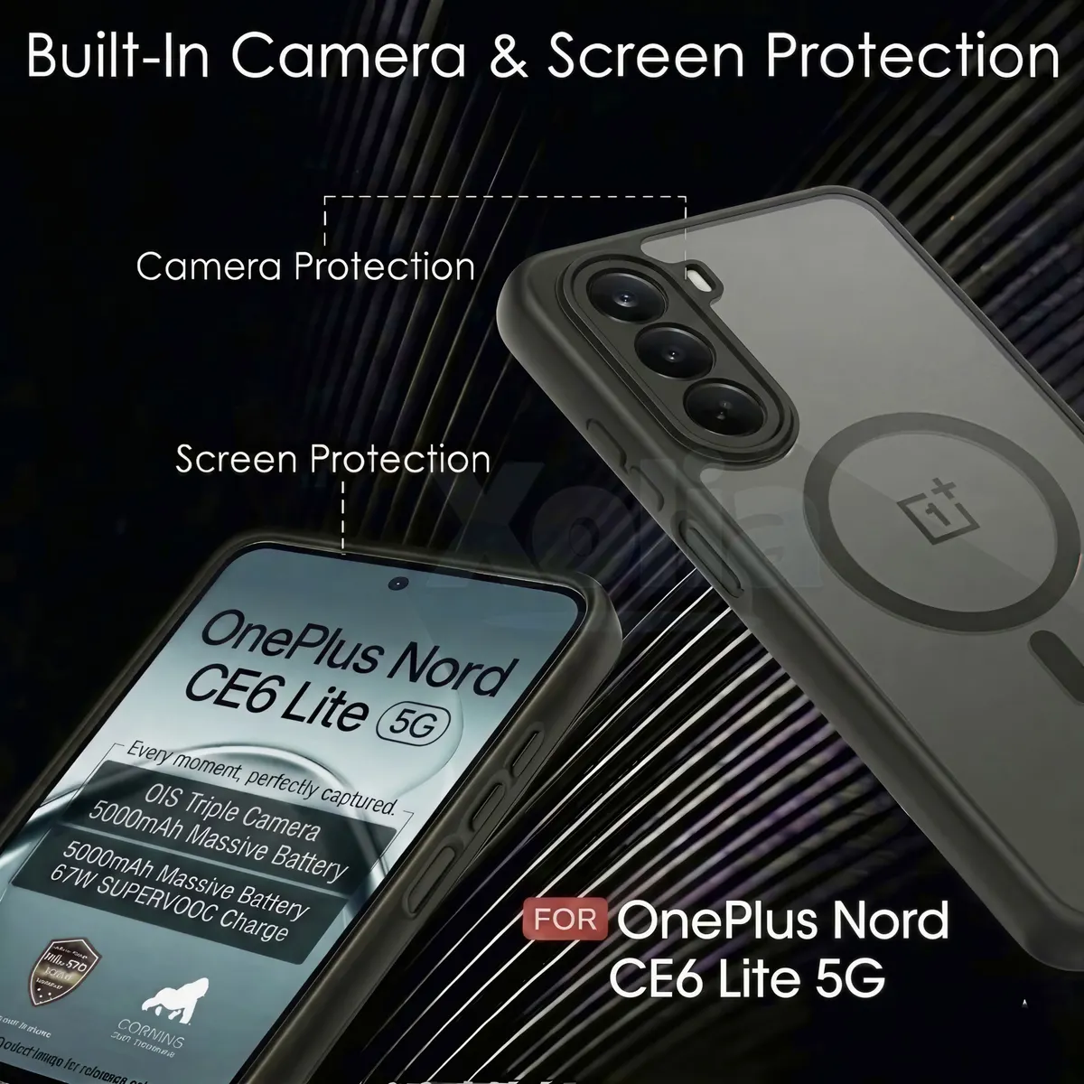 Xolia Back Cover for OnePlus Nord CE 6 Lite 5G (Black, Shock Proof, Polycarbonate, Silicon, Pack of: 1) — image 4 of 5