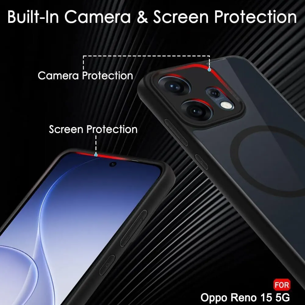Xolia Back Cover for Oppo Reno 15 5G (Black, Shock Proof, Polycarbonate, Silicon, Pack of: 1) — image 4 of 5
