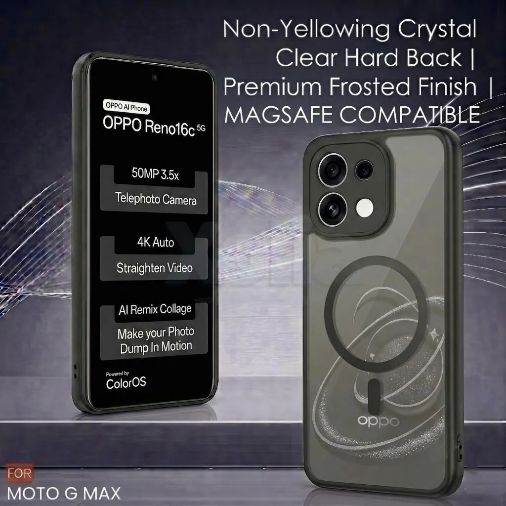 Xolia Back Cover for Oppo Reno 16c 5G (Black, Shock Proof, Polycarbonate, Silicon, Pack of: 1) — image 2 of 4