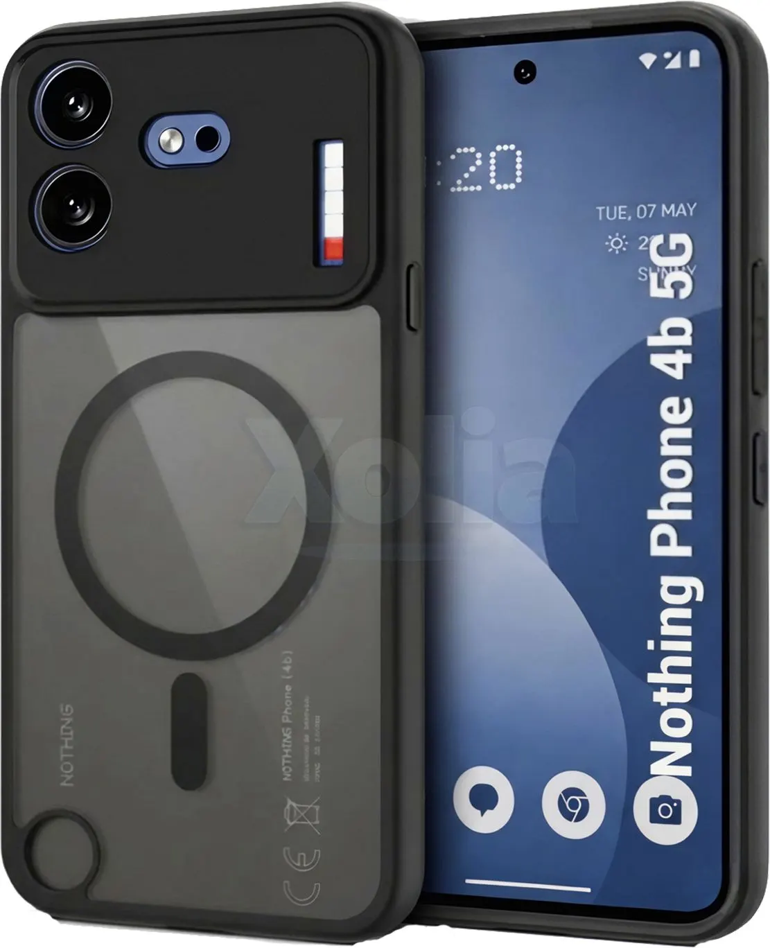 Xolia Back Cover for Nothing Phone 4b 5G (Black, Shock Proof, Polycarbonate, Silicon, Pack of: 1)