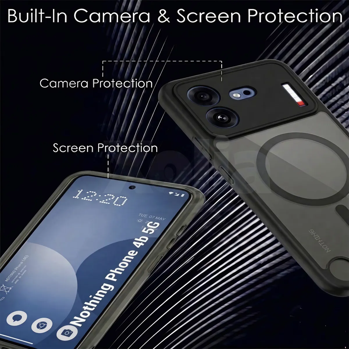 Xolia Back Cover for Nothing Phone 4b 5G (Black, Shock Proof, Polycarbonate, Silicon, Pack of: 1) — image 3 of 4
