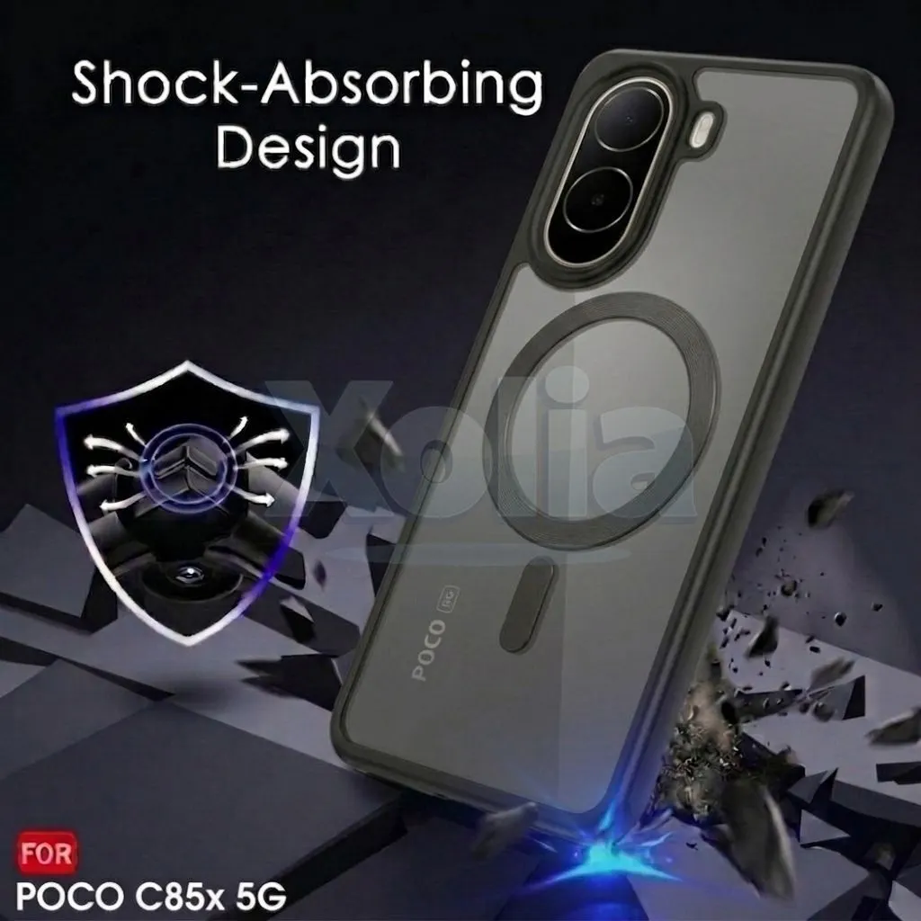 Xolia Back Cover for Poco C85x 5G (Black, Shock Proof, Polycarbonate, Silicon, Pack of: 1) — image 4 of 4