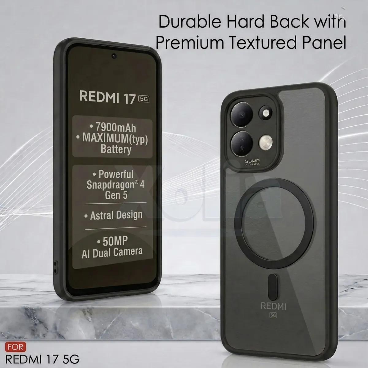 Xolia Back Cover for Redmi 17 5G (Black, Shock Proof, Polycarbonate, Silicon, Pack of: 1) — image 3 of 5