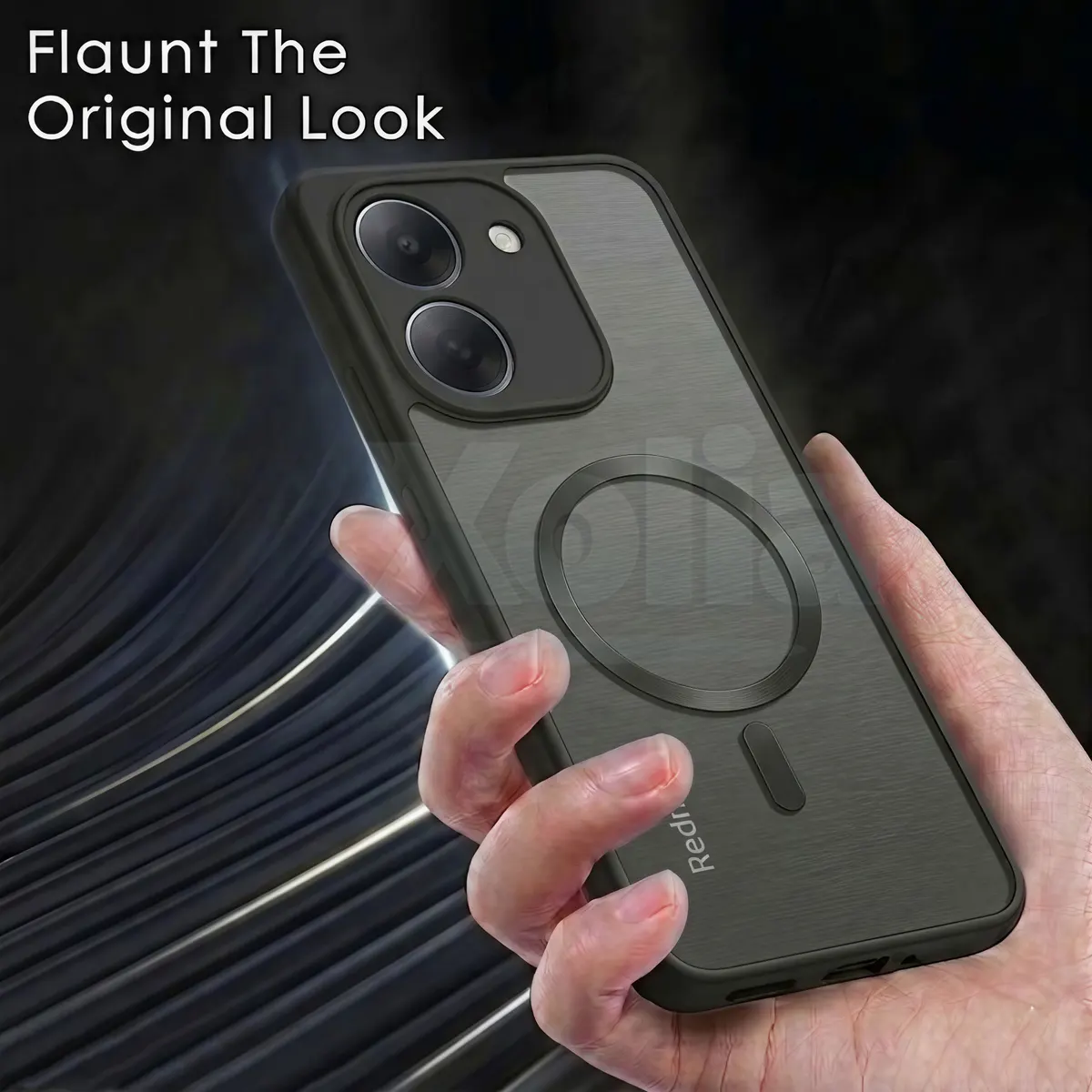 Xolia Back Cover for Redmi A7 5G (Black, Shock Proof, Polycarbonate, Silicon, Pack of: 1) — image 4 of 4