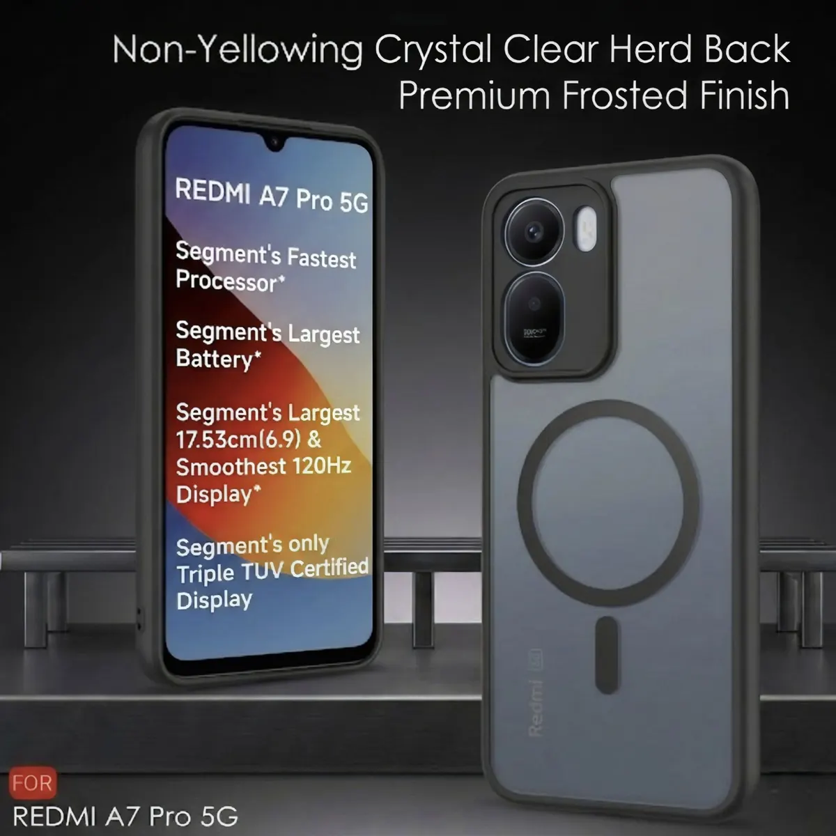Xolia Back Cover for Redmi A7 Pro 5G (Black, Shock Proof, Polycarbonate, Silicon, Pack of: 1) — image 3 of 5