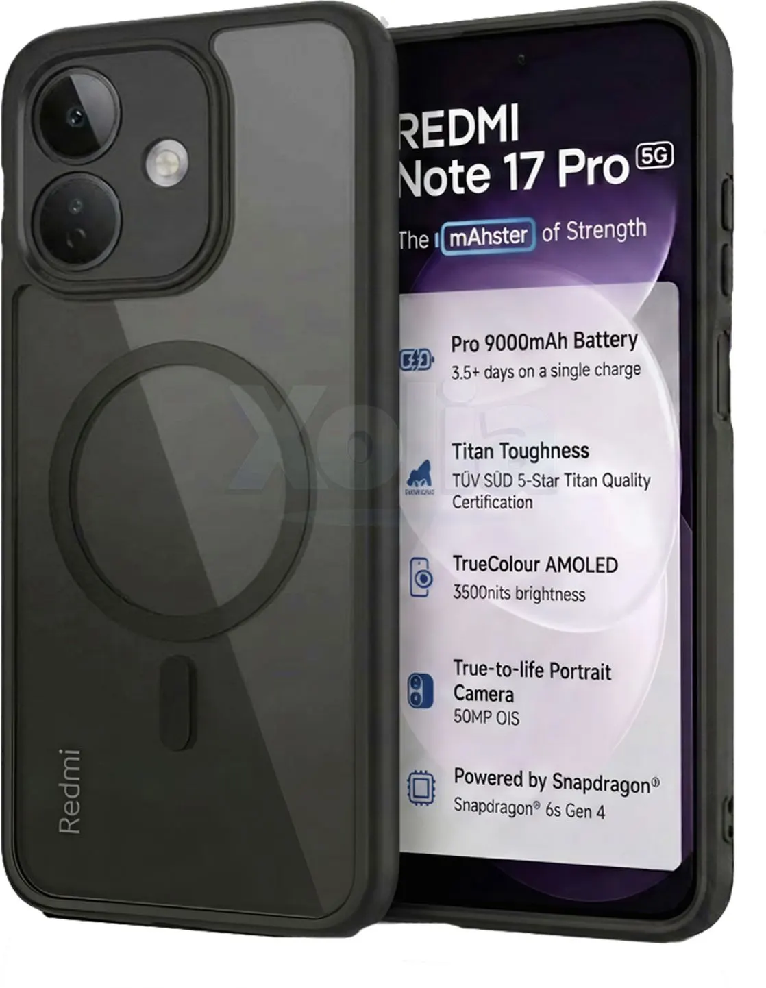 Xolia Back Cover for Redmi Note 17 Pro 5G (Black, Shock Proof, Polycarbonate, Silicon, Pack of: 1)