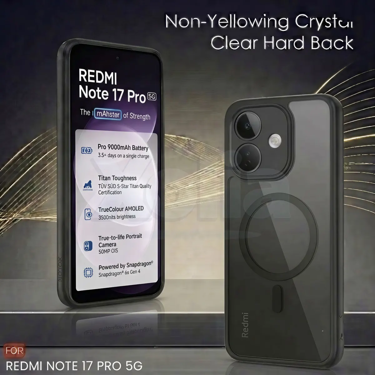 Xolia Back Cover for Redmi Note 17 Pro 5G (Black, Shock Proof, Polycarbonate, Silicon, Pack of: 1) — image 3 of 5