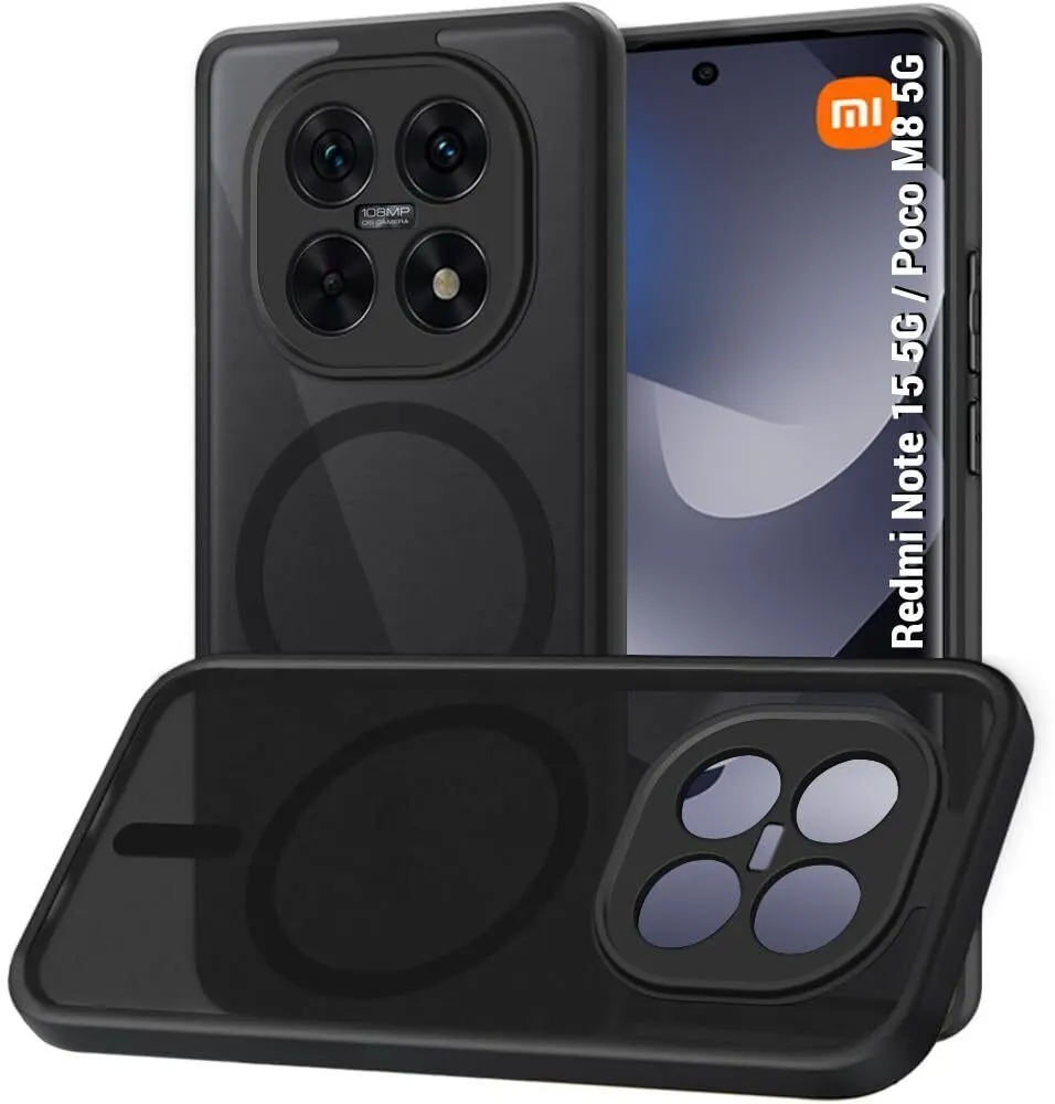 Xolia Back Cover for Redmi Note 15 5G (Black, Shock Proof, Polycarbonate, Silicon, Pack of: 1)