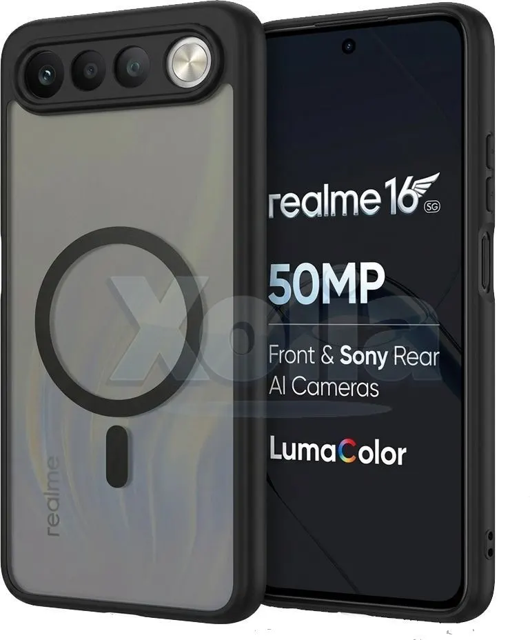 Xolia Back Cover for Realme 16 5G (Black, Shock Proof, Polycarbonate, Silicon, Pack of: 1)