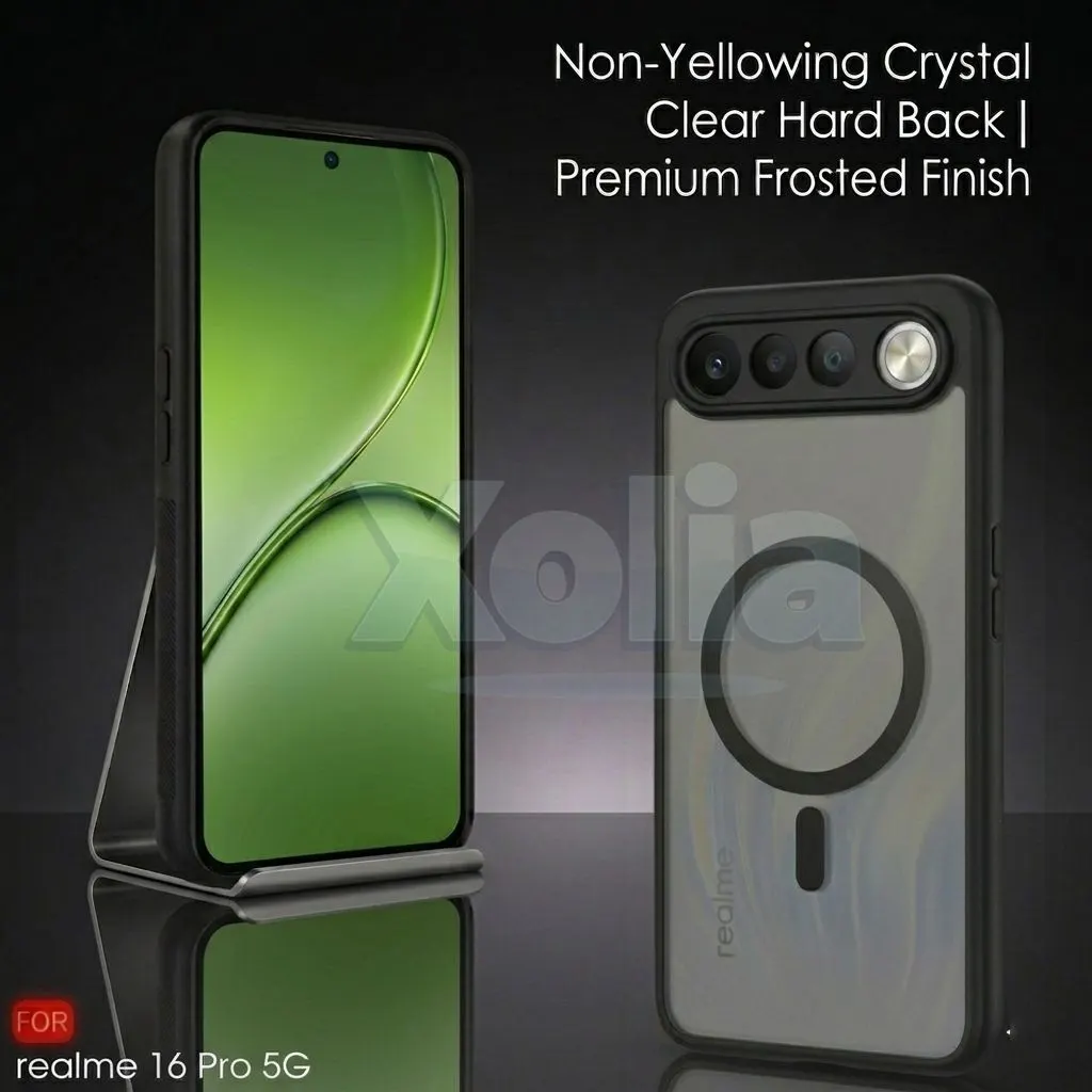 Xolia Back Cover for Realme 16 5G (Black, Shock Proof, Polycarbonate, Silicon, Pack of: 1) — image 2 of 4