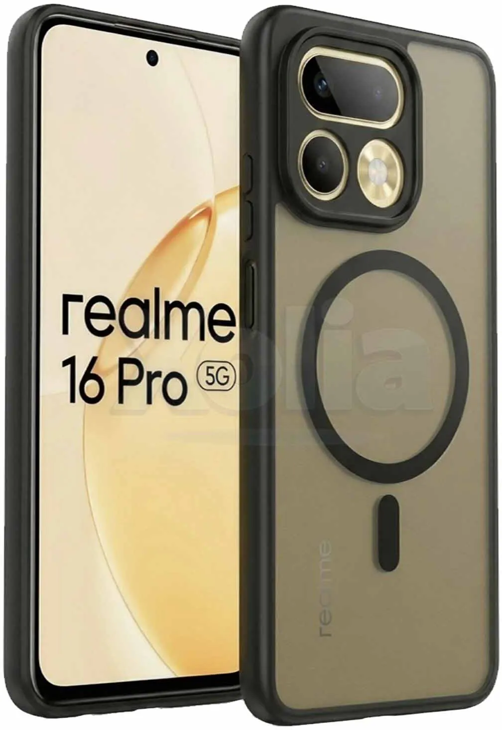 Xolia Back Cover for Realme 16 Pro 5G (Black, Shock Proof, Polycarbonate, Silicon, Pack of: 1)