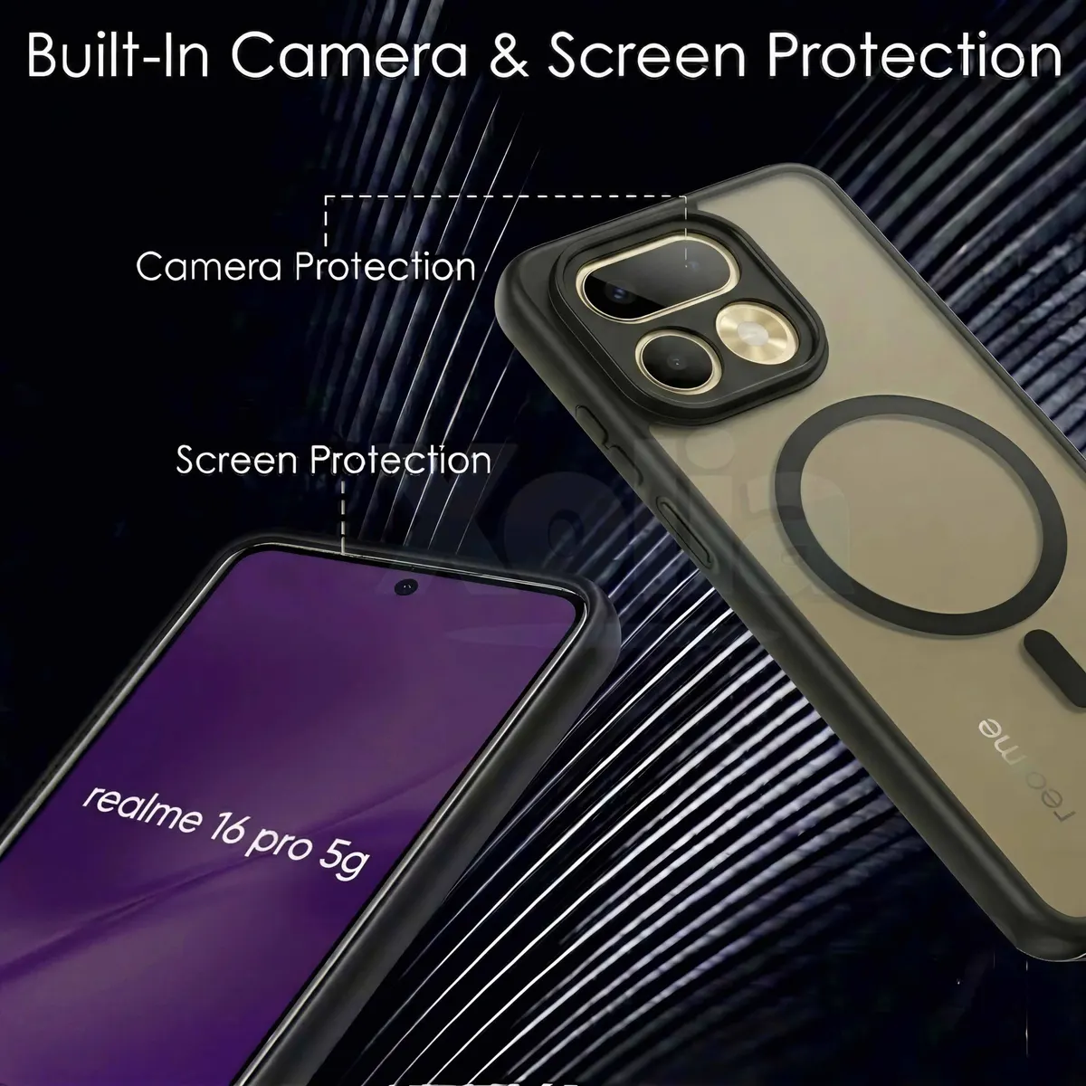 Xolia Back Cover for Realme 16 Pro 5G (Black, Shock Proof, Polycarbonate, Silicon, Pack of: 1) — image 4 of 5