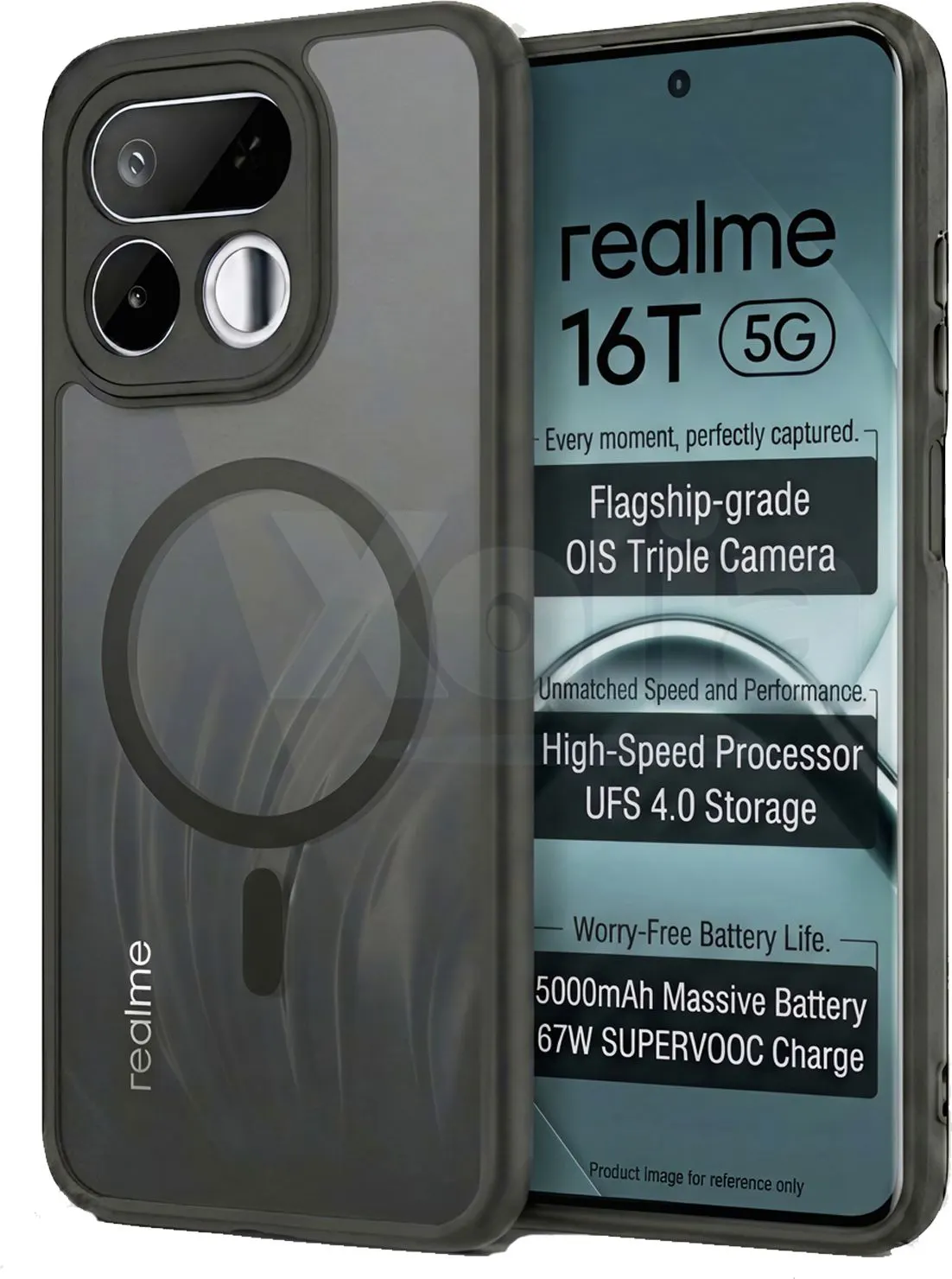Xolia Back Cover for Realme 16t 5G (Black, Shock Proof, Polycarbonate, Silicon, Pack of: 1)