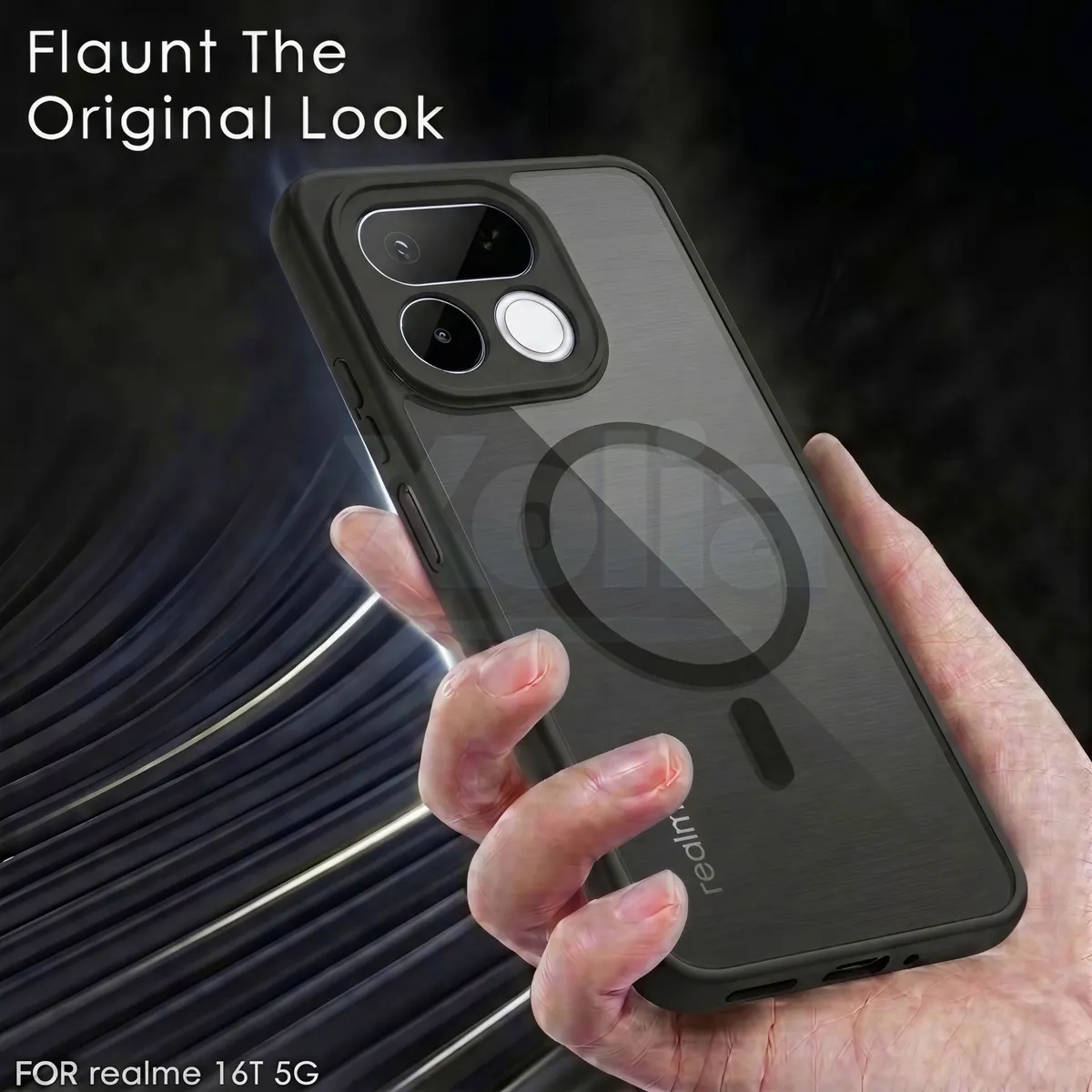Xolia Back Cover for Realme 16t 5G (Black, Shock Proof, Polycarbonate, Silicon, Pack of: 1) — image 4 of 4