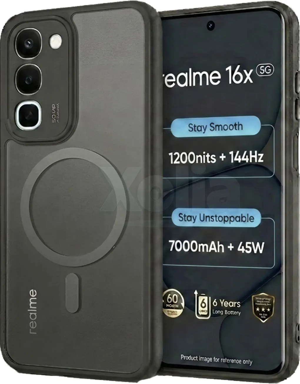 Xolia Back Cover for realme 16x 5G (Black, Shock Proof, Polycarbonate, Silicon, Pack of: 1)